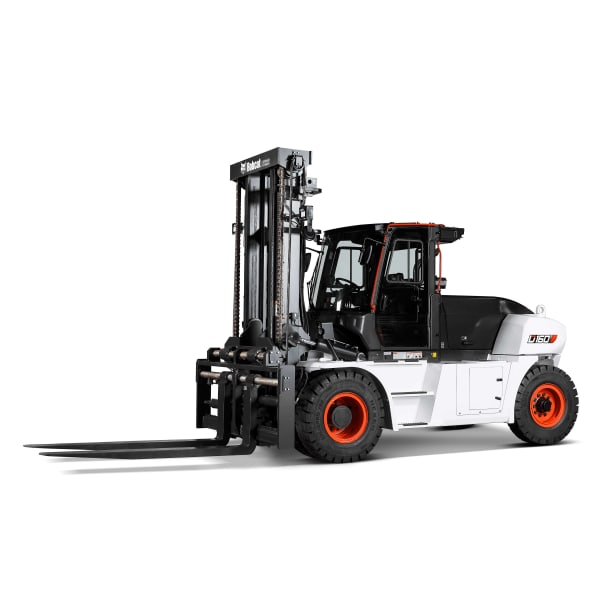 Diesel forklift working outdoors on an industrial site