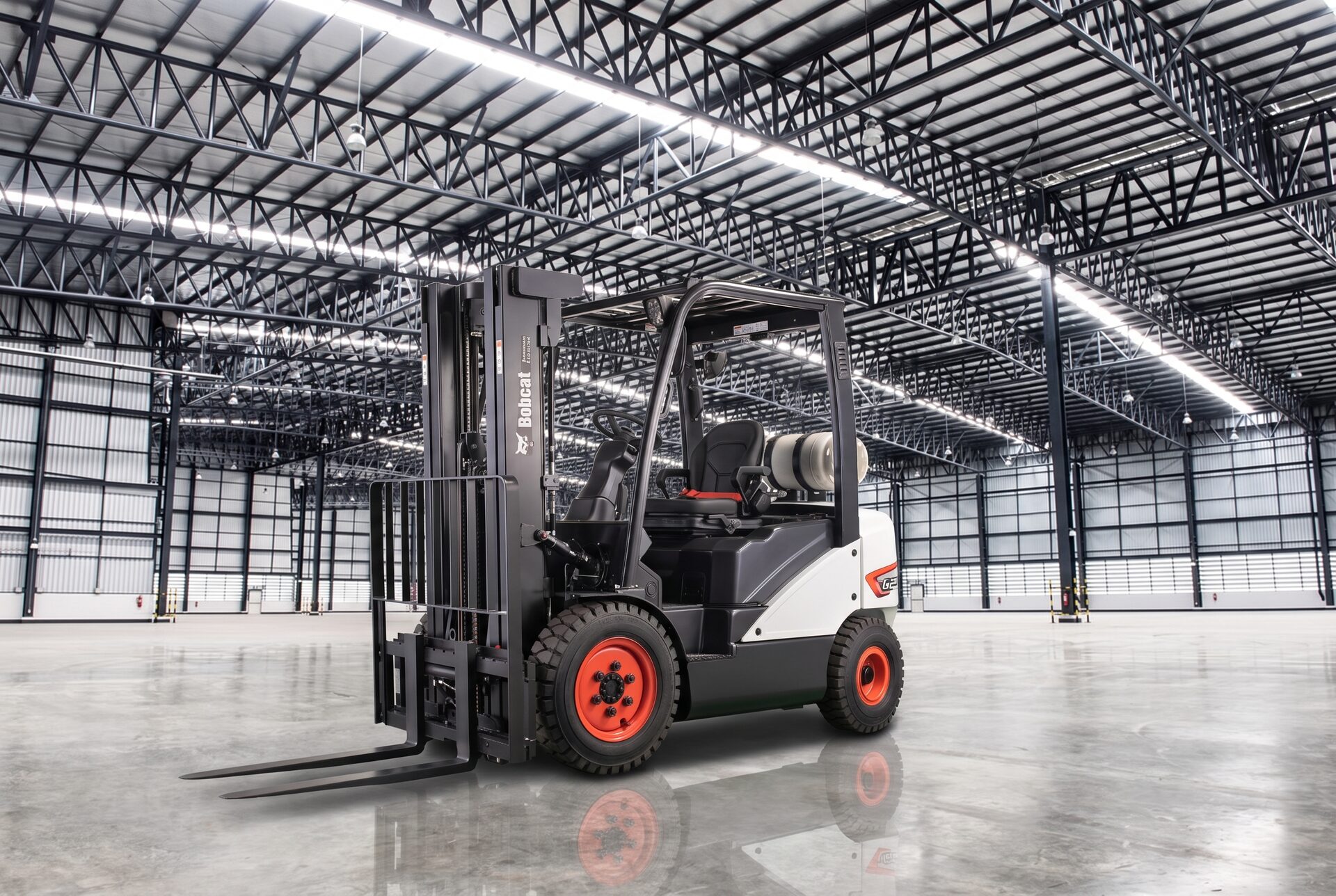 Bobcat LPG forklift in a warehouse